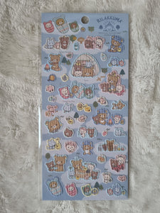San-X Rilakkuma, Komorebi Camp, Textured Sticker Set